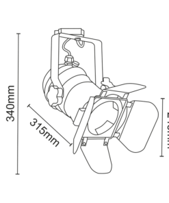 Μαύρο Σποτ Ράγας Τριφασικό Track Light Ατσάλι 1xE27 PAR30 4 Καλωδίων ACA – 242TLB4W