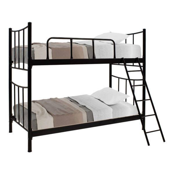 Bunk bed Winston pakoworld metallic black gloss 90x190cm 243-000012