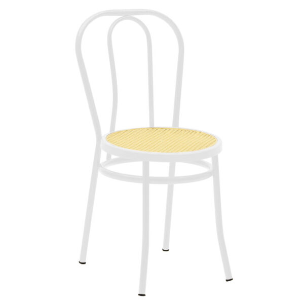 Vienna chair pakoworld pe rattan beige-metal white 243-000026