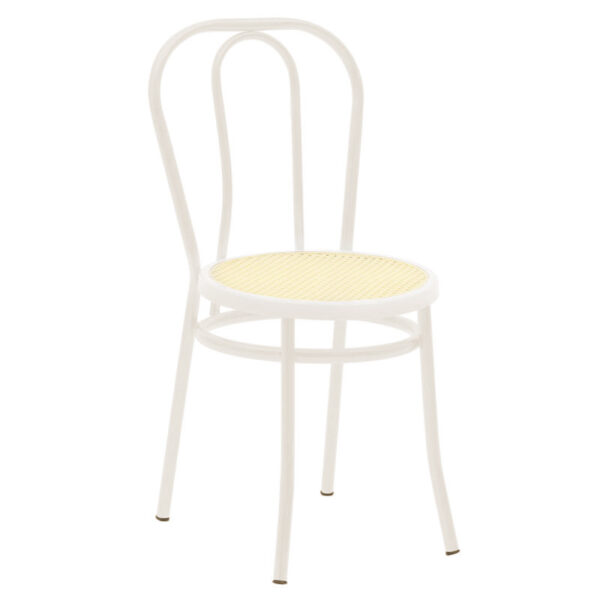 Vienna chair pakoworld pe rattan beige-metal ecru 243-000027