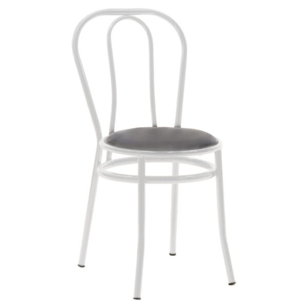 Vienna chair I pakoworld pu black-metal white 243-000039