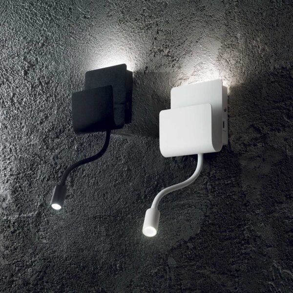 IDEAL LUX Φωτιστικό Τοίχου με Αναγνώστη PROBE LED 9W 3000K Λευκού Χρώματος – 243160