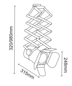 Μαύρο Σποτ Ράγας Τριφασικό Track Light Ατσάλι 1xE27 PAR30 4 Καλωδίων ACA – 243TLB4W