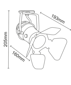 Μαύρο Σποτ Ράγας Μονοφασικό Track Light Ατσάλι 1xGU10 2 Καλωδίων ACA – 244TLB2W