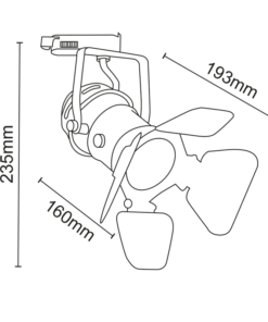 Μαύρο Σποτ Ράγας Τριφασικό Track Light Ατσάλι GU10 4 Καλωδίων ACA – 244TLB4W