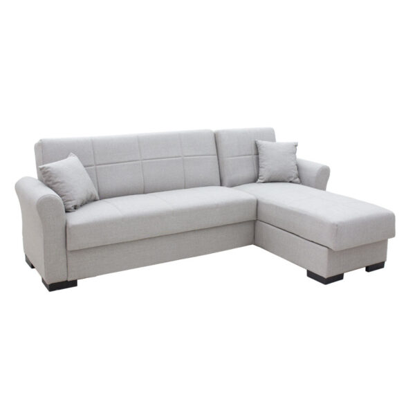 Reversible corner sofa bed Pasion pakoworld fabric gray 240x155x84cm 245-000010