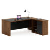 Reversible corner office desk Oscar pakoworld walnut-charcoal 200×188,6x76cm 246-000003