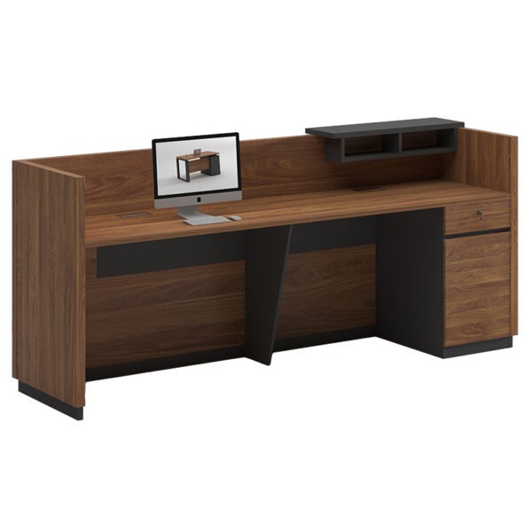 Reception Oscar pakoworld walnut-anthracite 180x65x76cm 246-000005