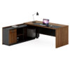 Left corner office desk Oscar pakoworld walnut-anthracite 200x180x76cm 246-000013