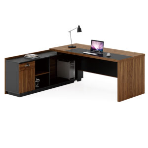 Left corner office desk Oscar pakoworld walnut-anthracite 200x180x76cm 246-000013