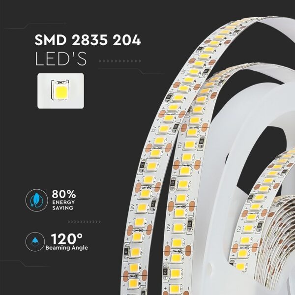 LED Ταινία 17W V-TAC Dimmable 1700lm/m Θερμό 3000K 5 Μέτρα – 212461