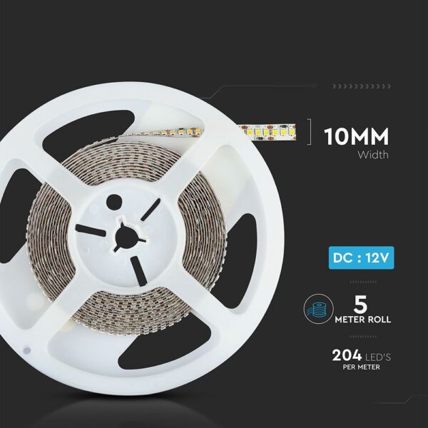 LED Ταινία 17W V-TAC Dimmable 1700lm/m Θερμό 3000K 5 Μέτρα – 212461