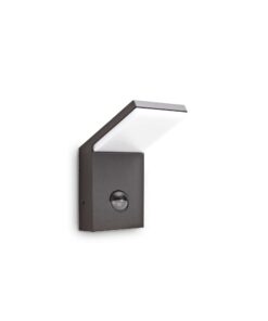 IDEAL LUX Επιτοίχιο Φωτιστικό Βεράντας STYLE LED 9.5W 3000K IP54 Αισθητήρα Κίνησης Χρώματος Ανθρακί – 246864