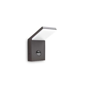 IDEAL LUX Επιτοίχιο Φωτιστικό Βεράντας STYLE LED 9.5W 3000K IP54 Αισθητήρα Κίνησης Χρώματος Ανθρακί – 246864