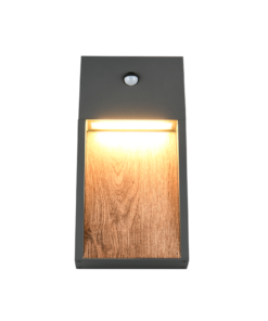 Φωτιστικό Τοίχου σε Απόχρωση Ξύλου & Ανθρακί SALMON LED 11W 1200lm 3000K IP44 με Ανιχνευτή Κίνησης Trio Lighting – 246969135