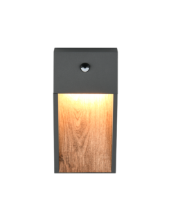 Φωτιστικό Τοίχου σε Απόχρωση Ξύλου & Ανθρακί SALMON LED 11W 1200lm 3000K IP44 με Ανιχνευτή Κίνησης Trio Lighting – 246969135