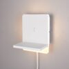 Φωτιστικό Τοίχου Κρεβατιού Λευκό Ματ FAIRFIELD LED 9W 950lm 3000K Step Dimmable με USB & Ασύρματο Φορτιστή Trio Lighting – 248670131