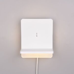 Φωτιστικό Τοίχου Κρεβατιού Λευκό Ματ FAIRFIELD LED 9W 950lm 3000K Step Dimmable με USB & Ασύρματο Φορτιστή Trio Lighting – 248670131