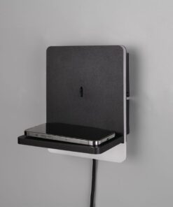 Φωτιστικό Τοίχου Κρεβατιού Μαύρο Ματ FAIRFIELD LED 9W 950lm 3000K Step Dimmable με USB & Ασύρματο Φορτιστή Trio Lighting – 248670132