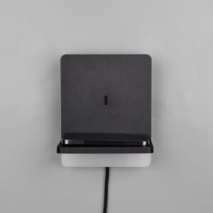 Φωτιστικό Τοίχου Κρεβατιού Μαύρο Ματ FAIRFIELD LED 9W 950lm 3000K Step Dimmable με USB & Ασύρματο Φορτιστή Trio Lighting – 248670132