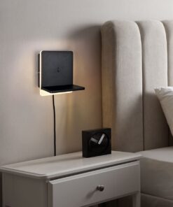 Φωτιστικό Τοίχου Κρεβατιού Μαύρο Ματ FAIRFIELD LED 9W 950lm 3000K Step Dimmable με USB & Ασύρματο Φορτιστή Trio Lighting – 248670132