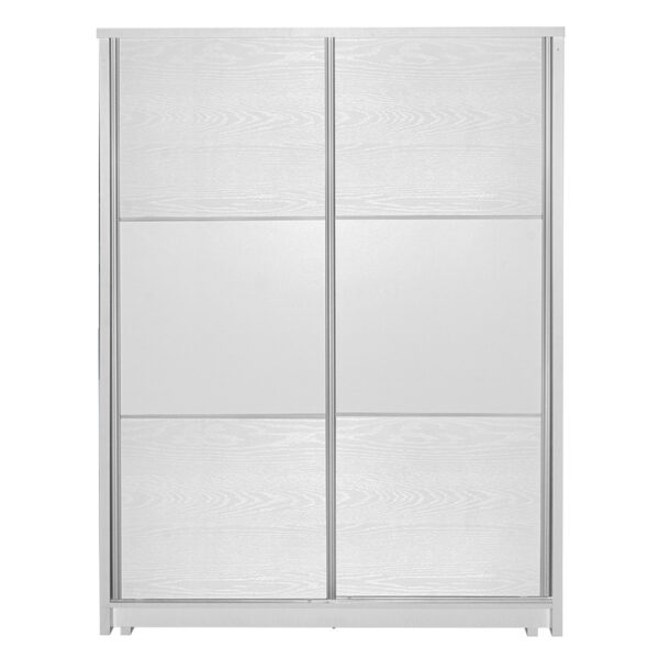 Wardrobe with 2 sliding doors Chase pakoworld in white colour 152.5×56.5x185cm 249-000019
