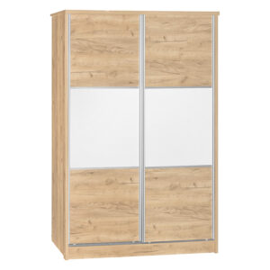 Wardrobe with 2 sliding doors Griffin pakoworld in natural colour 121×56.5×180.5cm 249-000023
