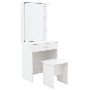 Dressing table with mirror Zelia pakoworld in white colour 60×40.5x151cm 249-000025