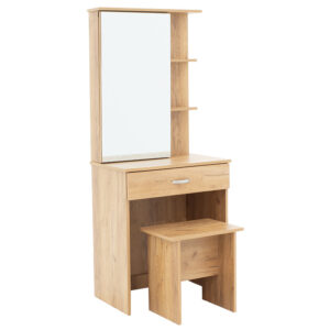 Dressing table with mirror Zelia pakoworld in natural mo colour 60×40.5x151cm 249-000026