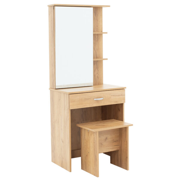 Dressing table with mirror Zelia pakoworld in natural mo colour 60×40.5x151cm 249-000026