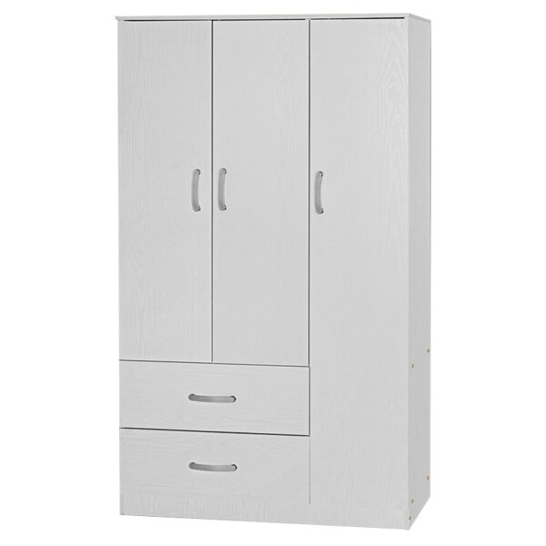 Wardrobe Zelia pakoworld with 2 doors and drawers in white color 90x42x180cm 249-000028