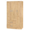 Wardrobe Zelia pakoworld with 2 doors and drawers in natural mo color 90x42x180cm 249-000029