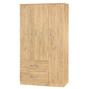 Wardrobe Zelia pakoworld with 2 doors and drawers in natural mo color 90x42x180cm 249-000029
