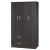 Wardrobe Zelia pakoworld with 2 doors and drawers in wenge eo color 90x42x180cm 249-000030