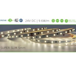 LED Ταινία Super Slim 9.6W 24V ACA Dimmable 1010lm/m Θερμό 3000K 5 Μέτρα – 24968030SL