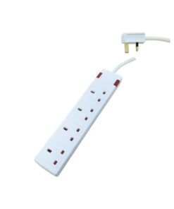 ΠΟΛΥΠΡΙΖΟ 4 ΘΕΣΕΩΝ UK ΜΕ ΚΑΛΩΔΙΟ 3m 3X1,25mm ΜΕ ΠΡΟΣΤΑΣΙΑ ΕΠΑΦΩΝ EUROLAMP 147-62302