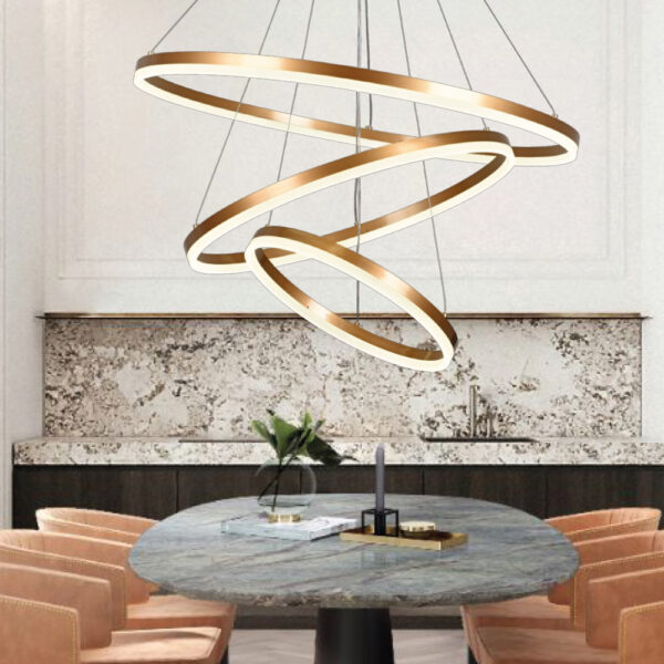 InLight Κρεμαστό φωτιστικό LED 100W 3CCT (by switch on base) 6095-A-Golden