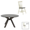 Biron-Larus pakoworld bar dining set 5pieces dark grey-white D120x75cm 250-000011