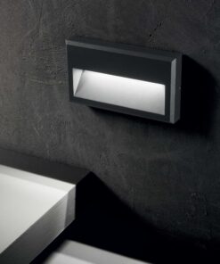 IDEAL LUX Απλίκα Τοίχου FEBE-1 LED 6W 3000K IP65 Χρώματος Ανθρακί – 250854