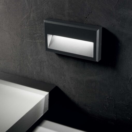 IDEAL LUX Απλίκα Τοίχου FEBE-1 LED 6W 3000K IP65 Χρώματος Ανθρακί – 250854