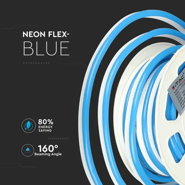 LED Neon Flex 8W V-TAC Αδιάβροχη IP65 24V Μπλε 10 Μέτρα – 2515