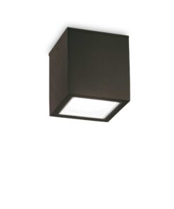 IDEAL LUX Φωτιστικό Οροφής Βεράντας TECHO 1xGU10 IP54 Μαύρου Χρώματος  – 251530
