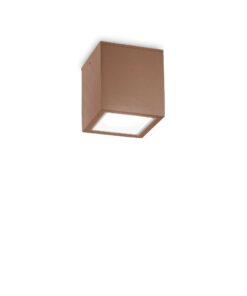 IDEAL LUX Φωτιστικό Οροφής Βεράντας TECHO 1xGU10 IP54 Καφέ Χρώματος – 251592