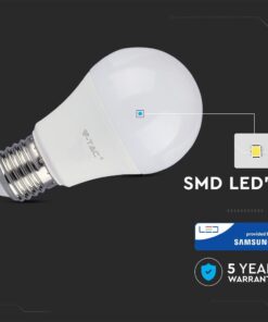 LED Λάμπα E27 A60 8.5W V-TAC PRO Samsung Chip 200° 1055lm Θερμό Λευκό 3000K – 252