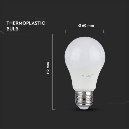 LED Λάμπα E27 A60 8.5W V-TAC PRO Samsung Chip 200° 1055lm Θερμό Λευκό 3000K – 252