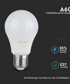 LED Λάμπα E27 A60 8.5W V-TAC PRO Samsung Chip 200° 1055lm Θερμό Λευκό 3000K – 252