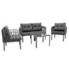 Garden lounge Intricate pakoworld set of 4 pcs PP anthracite-dark grey antique fabric 253-000004