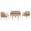 Garden lounge set 4pcs Intricate pakoworld PP color cappucino-beige antique pillow 253-000005