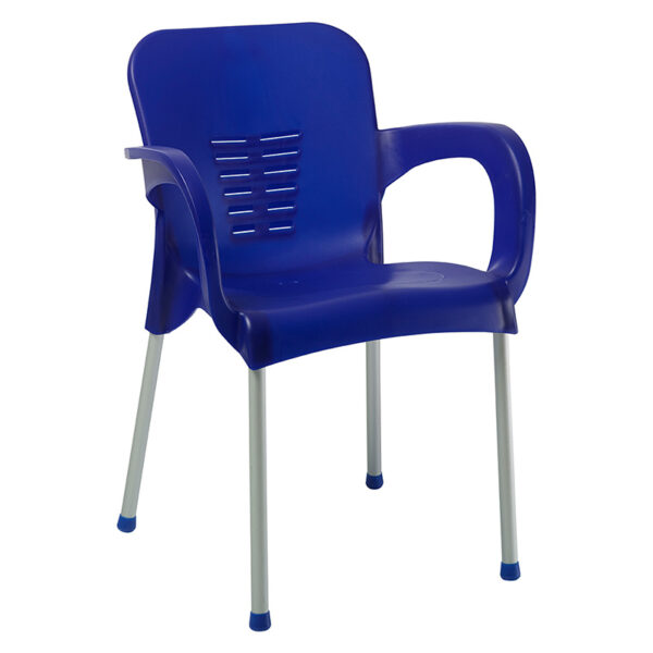 Armchair Feast pakoworld PP color dark blue-aluminum leg 253-000023