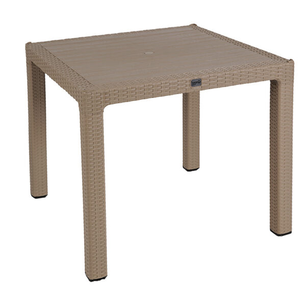 Table Explore pakoworld with UV protection PP color cappucino 90x90x73.5cm 253-000032